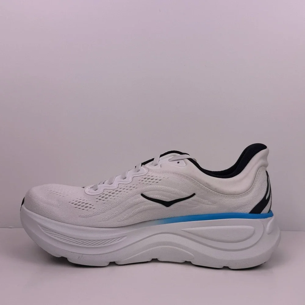 Hoka One One Bondi 9 Running Shoe Men Sz 10 White/Black 1162011 FLCK Sample